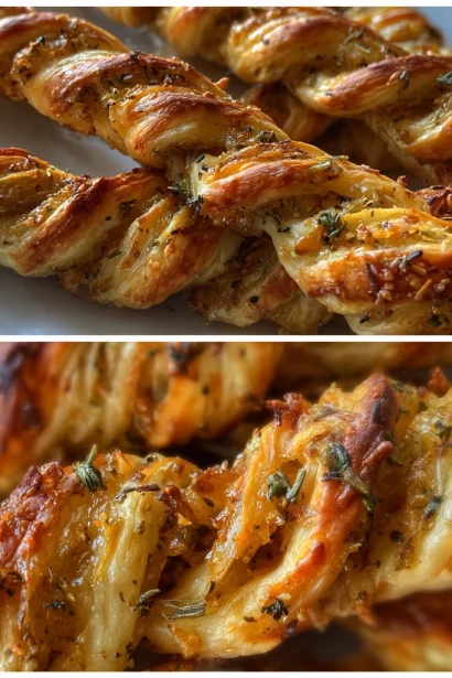 Caramelized Onion Sage Puff Pastry Twists