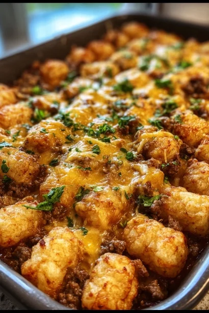 Cheeseburger Tater Tot Casserole