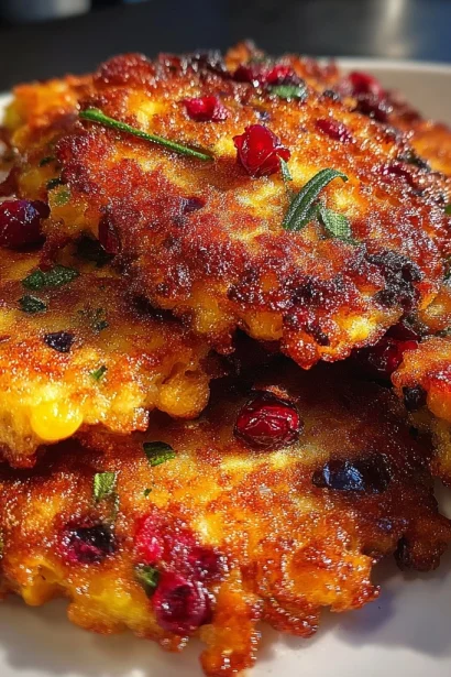 Cranberry Rosemary Corn Fritters