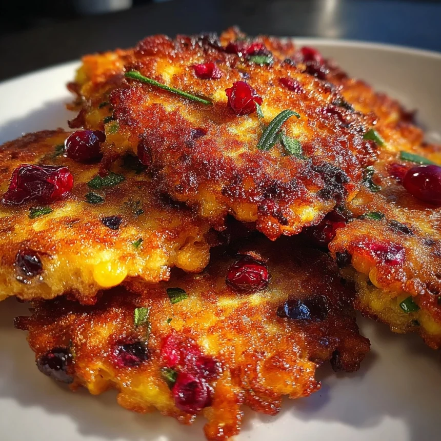 Cranberry Rosemary Corn Fritters