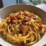 Creamy Chicken and Corn Pasta with Bacon