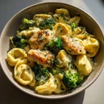 Creamy Garlic Parmesan Tortellini with Chicken & Broccoli