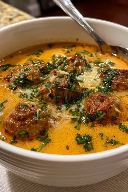 Creamy Italian Meatball Soup