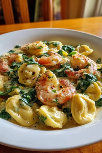 Creamy Shrimp & Spinach Tortellini