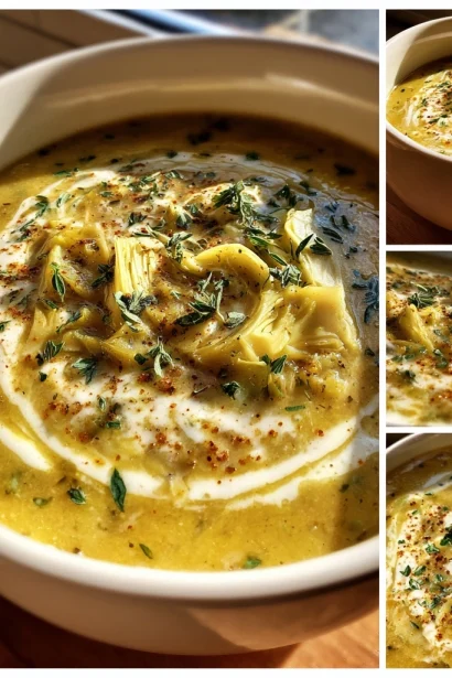 Delightful Creamy Lemony Tuscan Artichoke Soup Recipe