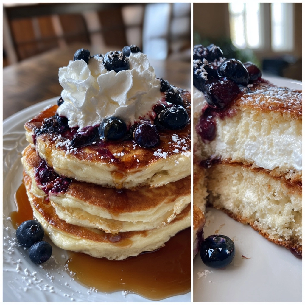Fluffy and Decadent Blueberry-Ricotta Pancakes