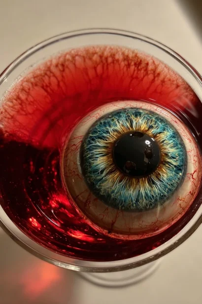 Halloween Martini (with eyeball garnish)
