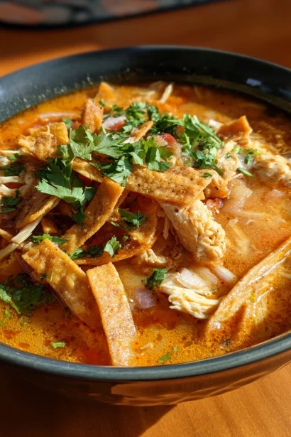 Indulge in Creamy Chicken Tortilla Soup: Cozy Delight