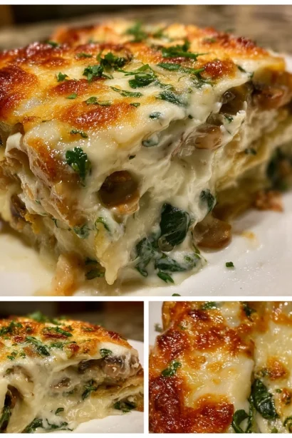 Indulge in Creamy Spinach Mushroom Lasagna Delight
