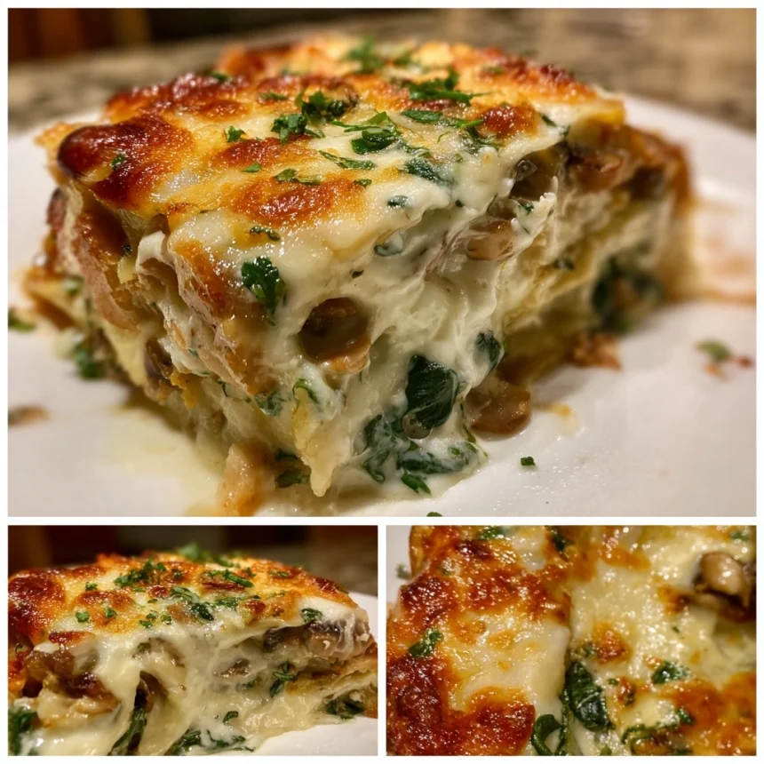 Indulge in Creamy Spinach Mushroom Lasagna Delight