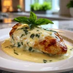 Indulge in Mozzarella Chicken in Basil Cream Sauce