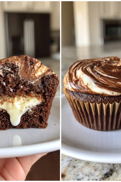 Indulge in Swirled Chocolate Cupcakes with Creamy Filling