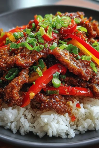 Irresistible Crispy Chilli Beef Rice Recipe to Savor