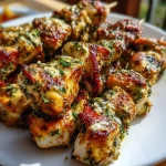 Irresistible Grilled Ranch Garlic Parmesan Chicken Skewers