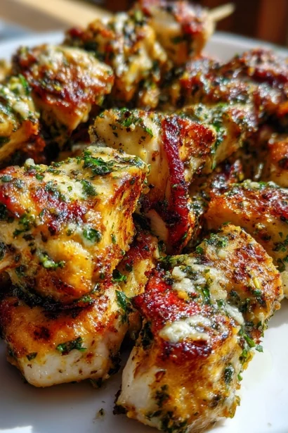 Irresistible Grilled Ranch Garlic Parmesan Chicken Skewers
