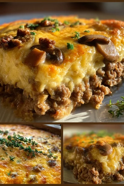 Keto Ground Beef Stroganoff Bake