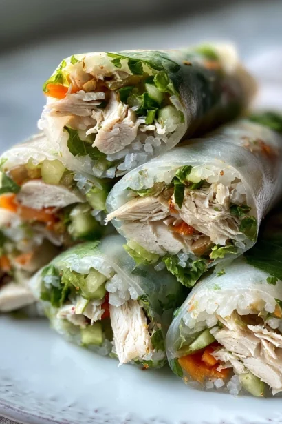 Lemongrass Chicken Rice Paper Rolls
