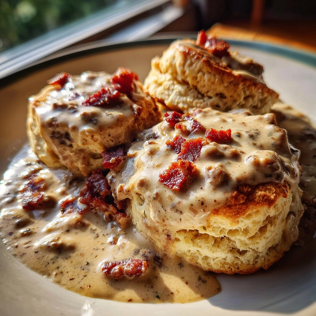 Biscuits and Bacon-Sausage Gravy