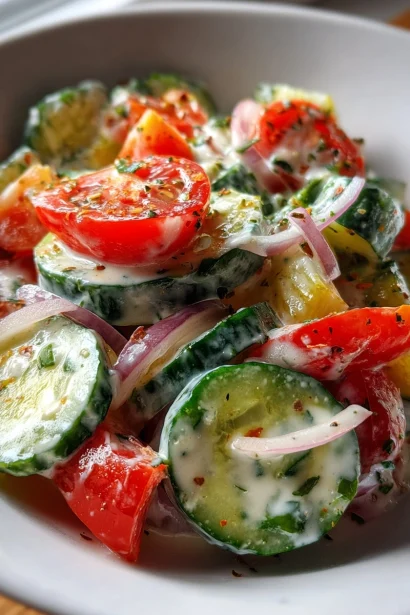Creamy Cucumber Tomato Onion Salad Recipe