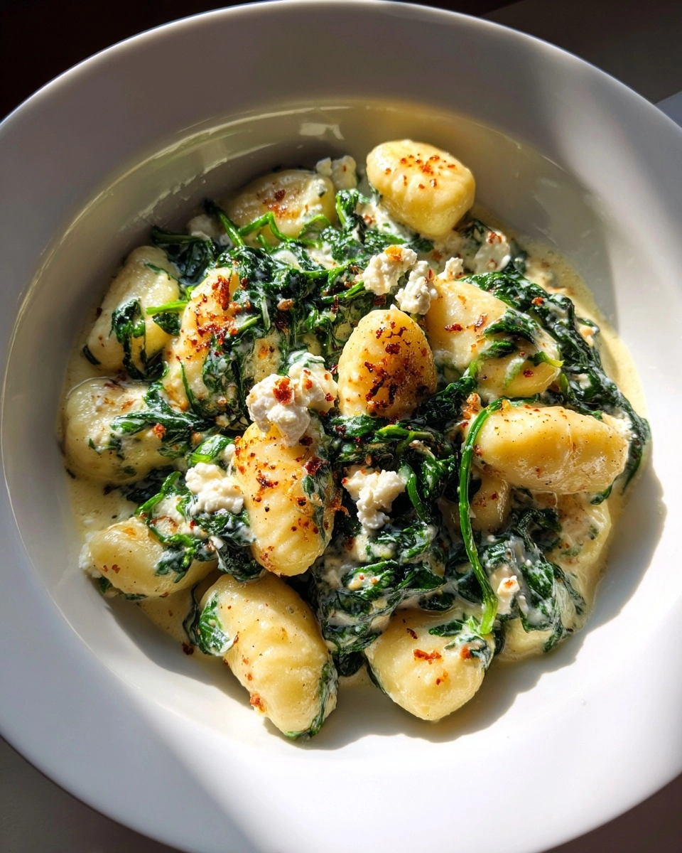 Creamy Gnocchi with Spinach and Feta Recipe | Healthy Dinner Inspiration