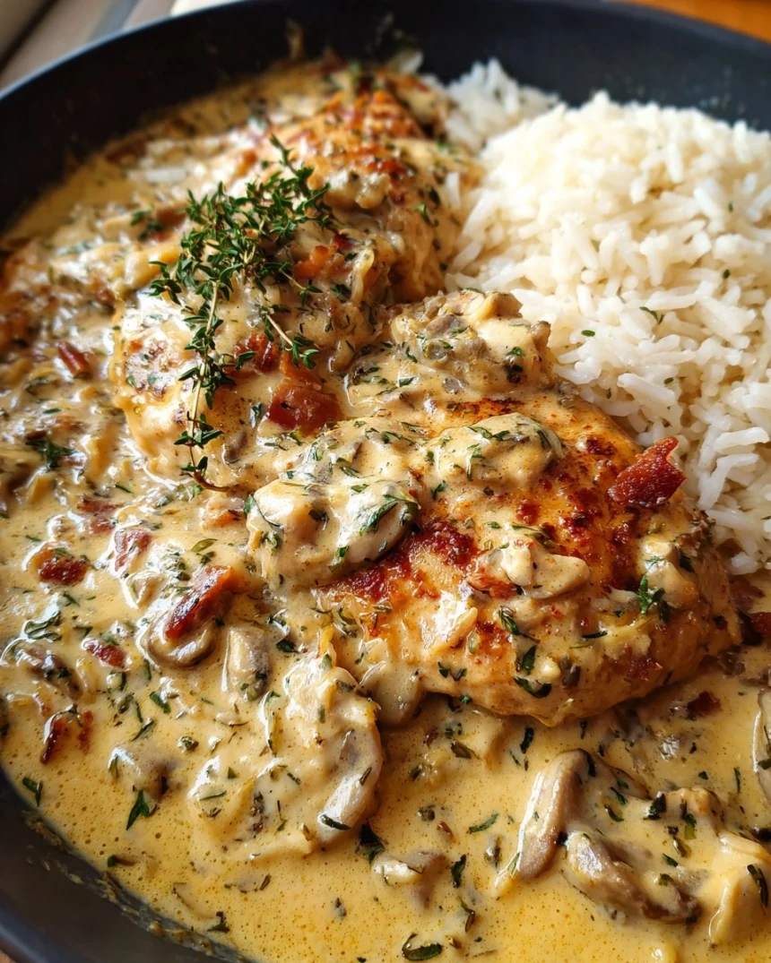 Creamy Smothered Chicken and Rice