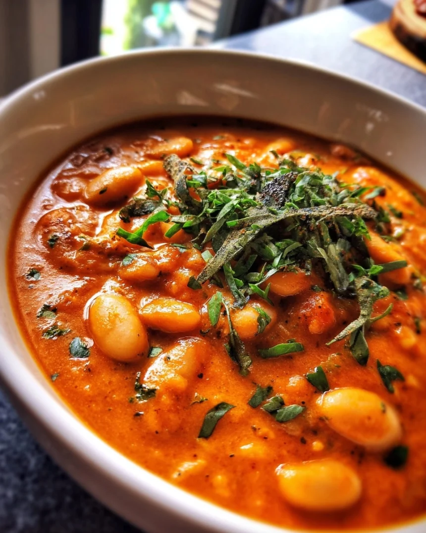 Creamy Vegan Tomato White Bean Stew
