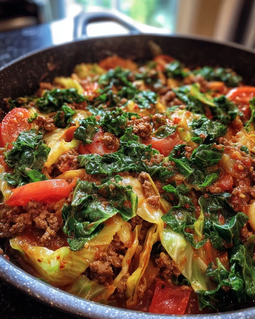Easy Keto Dinner Recipe With Ground Beef (Cabbage Roll Skillet)
