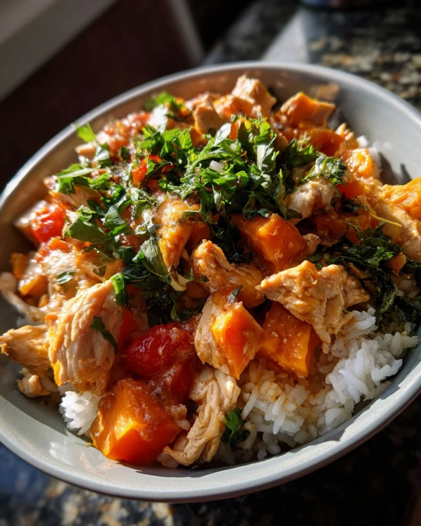 Healthy Chicken & Sweet Potato Rice Bowl