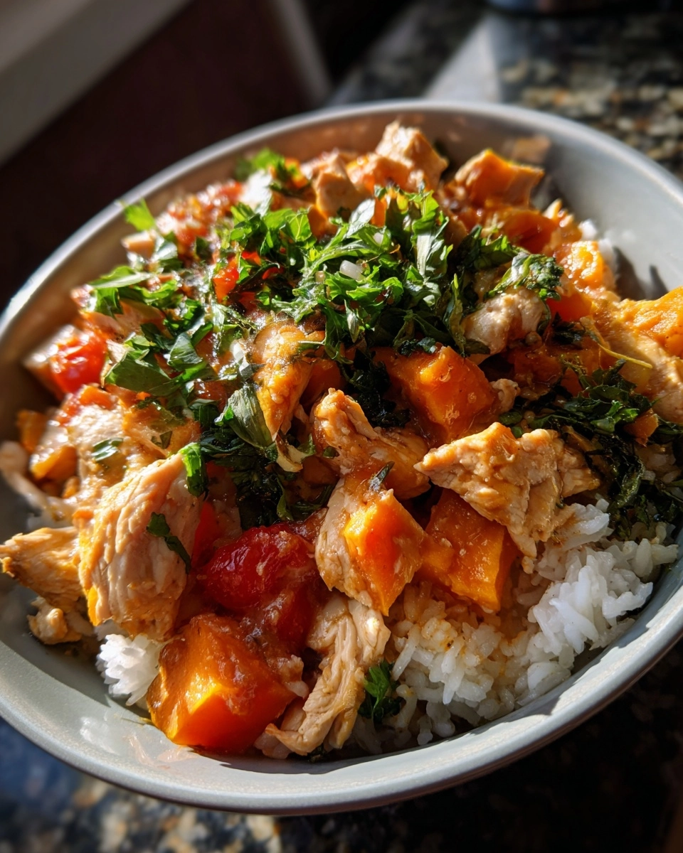 Healthy Chicken & Sweet Potato Rice Bowl