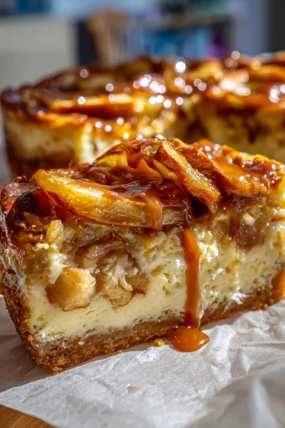 Irresistible Caramel Apple Cheesecake Bars Recipe