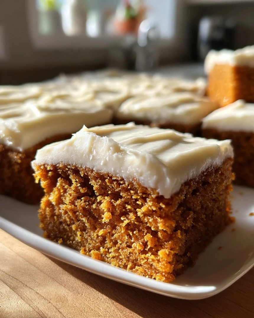 Old-Fashioned Pumpkin Bars with Cream Cheese Frosting