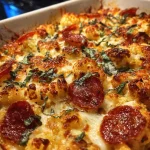 Roasted Cauliflower Pizza Casserole (Low Carb Dinner)