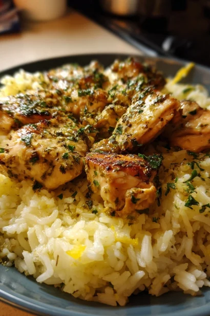 Slow Cooker Lemon Herb Chicken and Rice