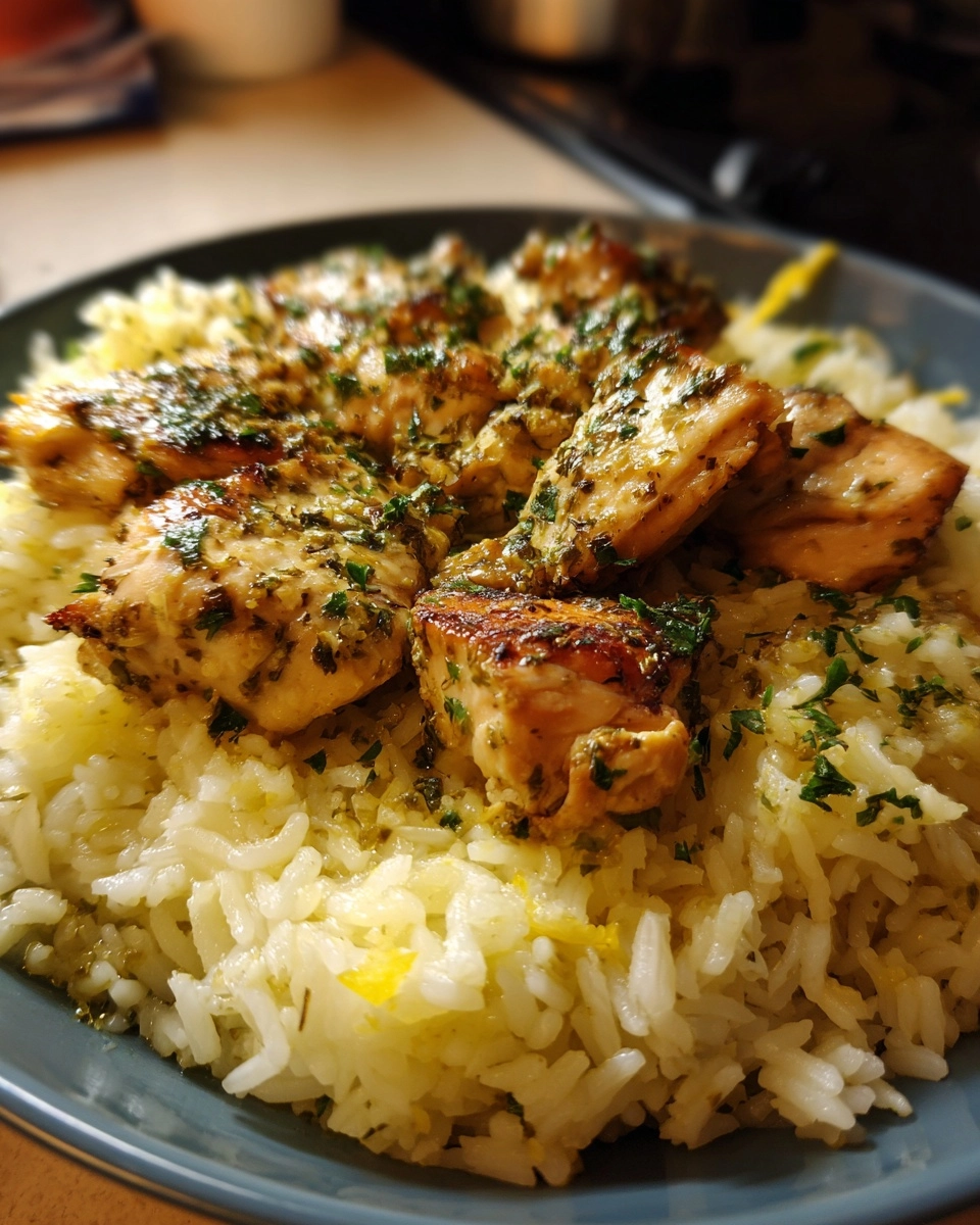 Slow Cooker Lemon Herb Chicken and Rice