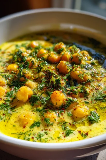 Vegan Garlic Chickpea Soup