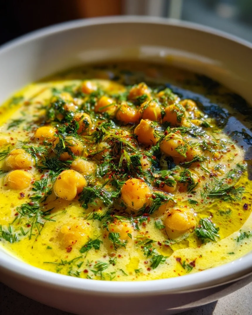 Vegan Garlic Chickpea Soup