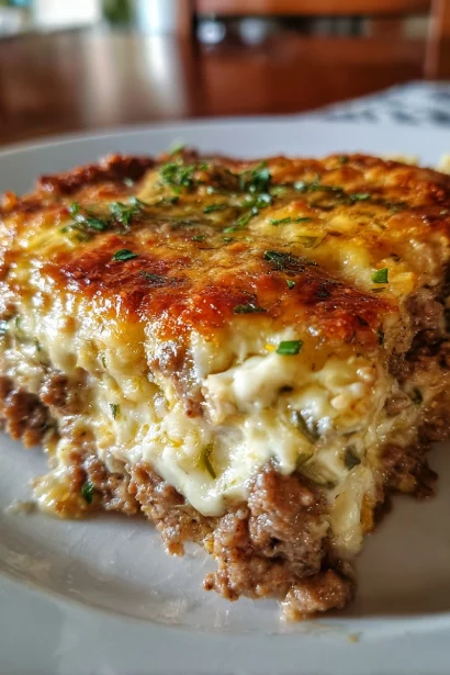 Cheesy Keto Ground Beef Casserole (Ready in 30 Minutes!) – keyword: keto ground beef casserole