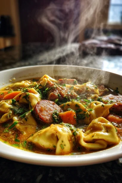 Cozy Autumn Tortellini Soup with Sausage: A Delight!