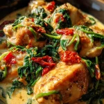 Easy Crockpot Tuscan Garlic Chicken With Spinach And Sun-Dried Tomatoes – keyword: crockpot garlic chicken