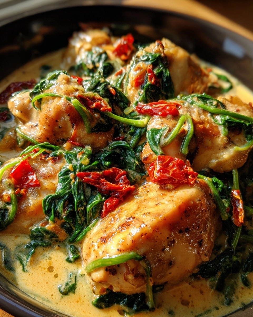 Easy Crockpot Tuscan Garlic Chicken With Spinach And Sun-Dried Tomatoes – keyword: crockpot garlic chicken