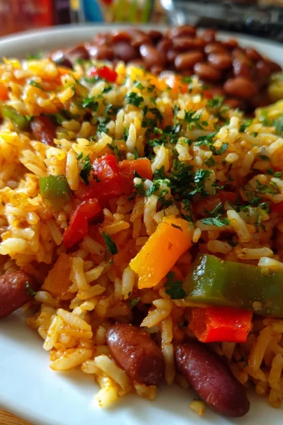 Flavor Explosion! Spanish Rice and Beans & Peppers Delight