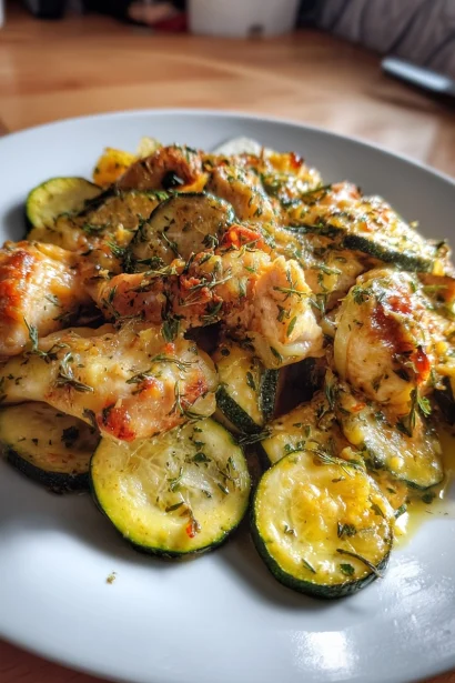 Mediterranean Chicken Zucchini Bake | Light, Fresh, Easy