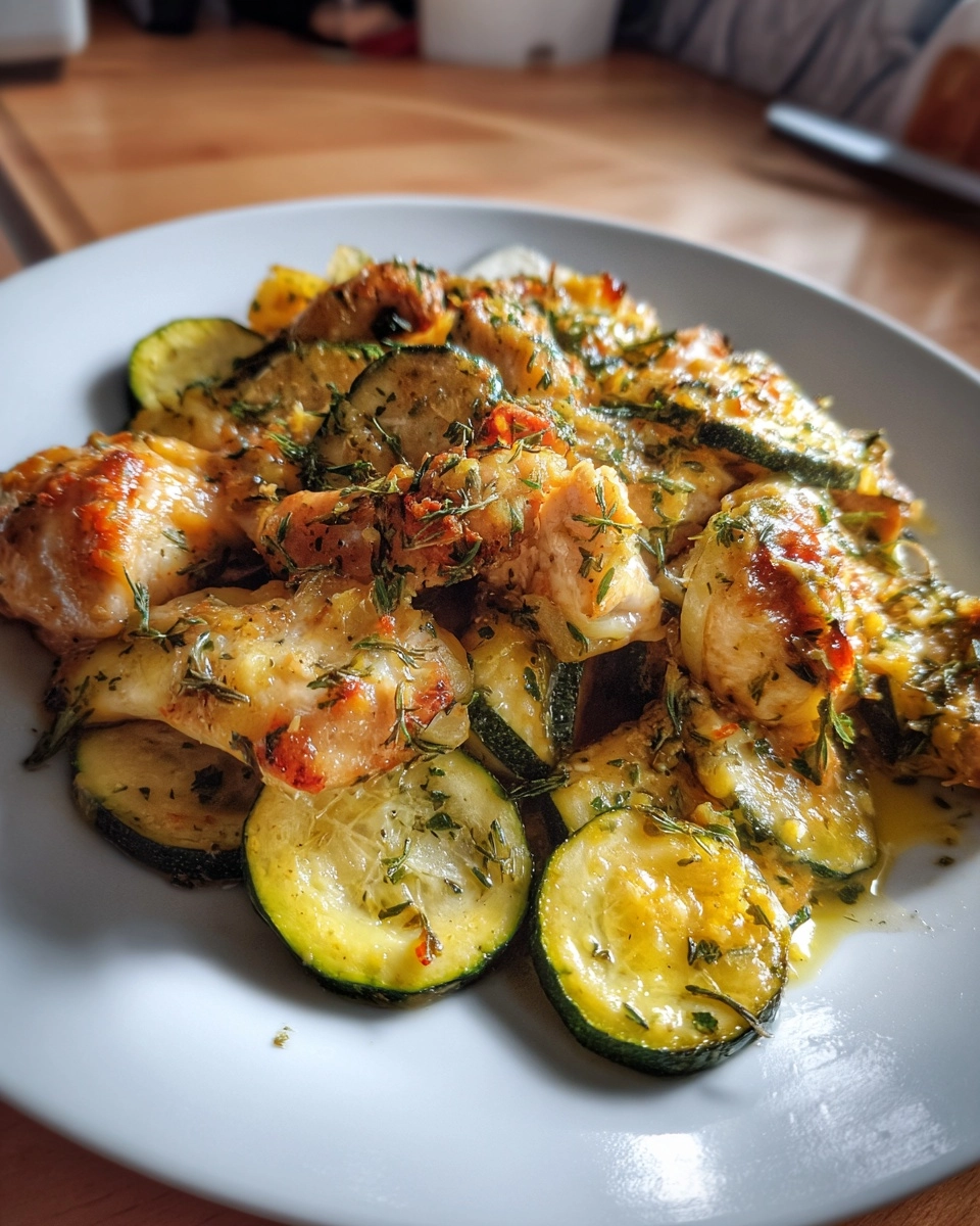 Mediterranean Chicken Zucchini Bake | Light, Fresh, Easy