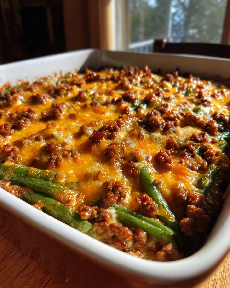 Quick Ground Beef Casserole with Green Beans – keyword: ground beef casserole recipe