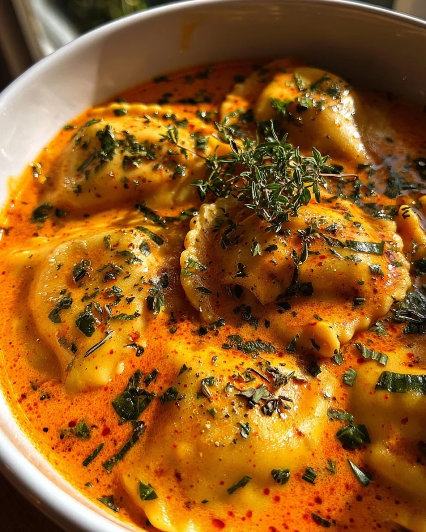 Soup Goals: Roasted Red Pepper Ravioli for a Cozy Savor