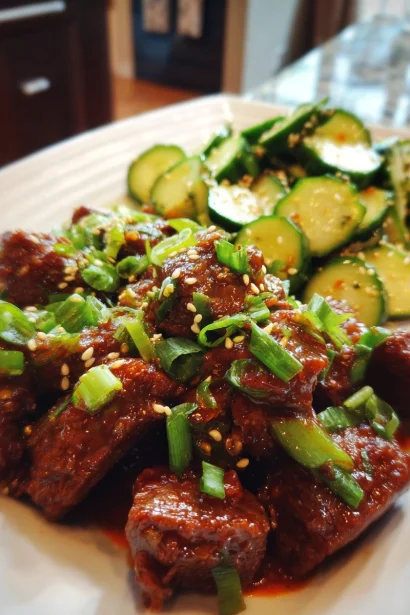 Spicy Keto Korean Beef | With Cool Cucumber Salad
