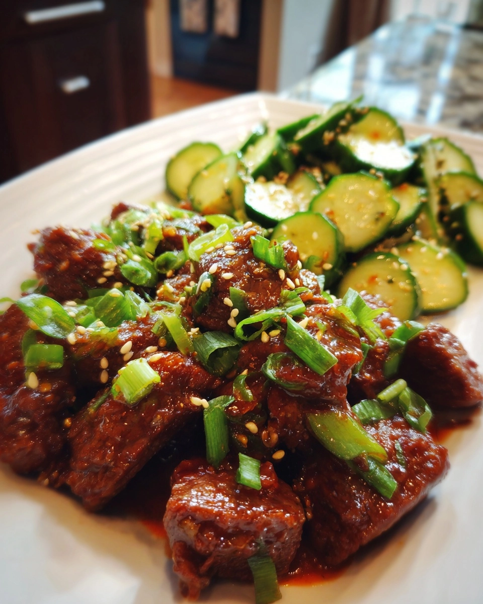 Spicy Keto Korean Beef | With Cool Cucumber Salad