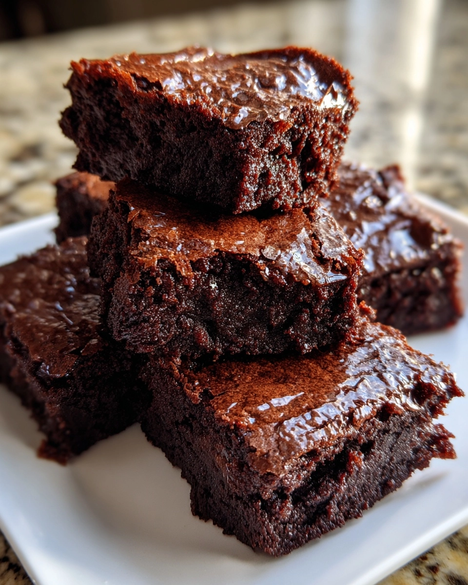 The BEST Vegan Brownies - Fudgy with Shiny Tops – keyword: fudgy vegan brownies