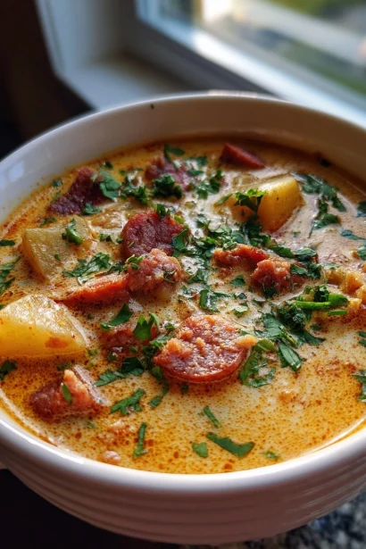 Ultimate Comfort: Cheesy Sausage Potato Soup That Will Delight