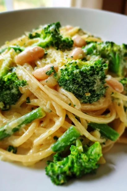 Vegan Alfredo Pasta | Creamy Broccoli + Beans, No Dairy